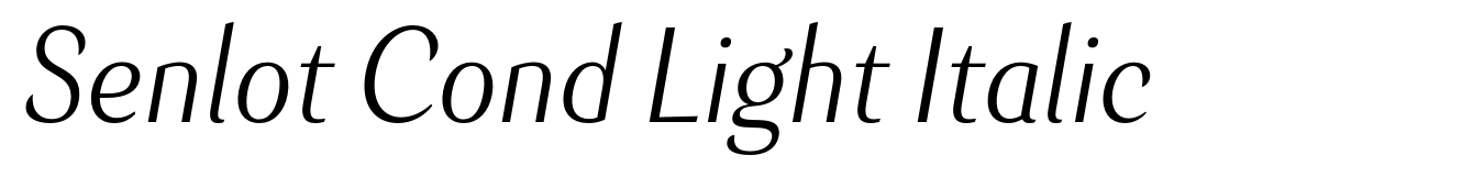 Senlot Cond Light Italic